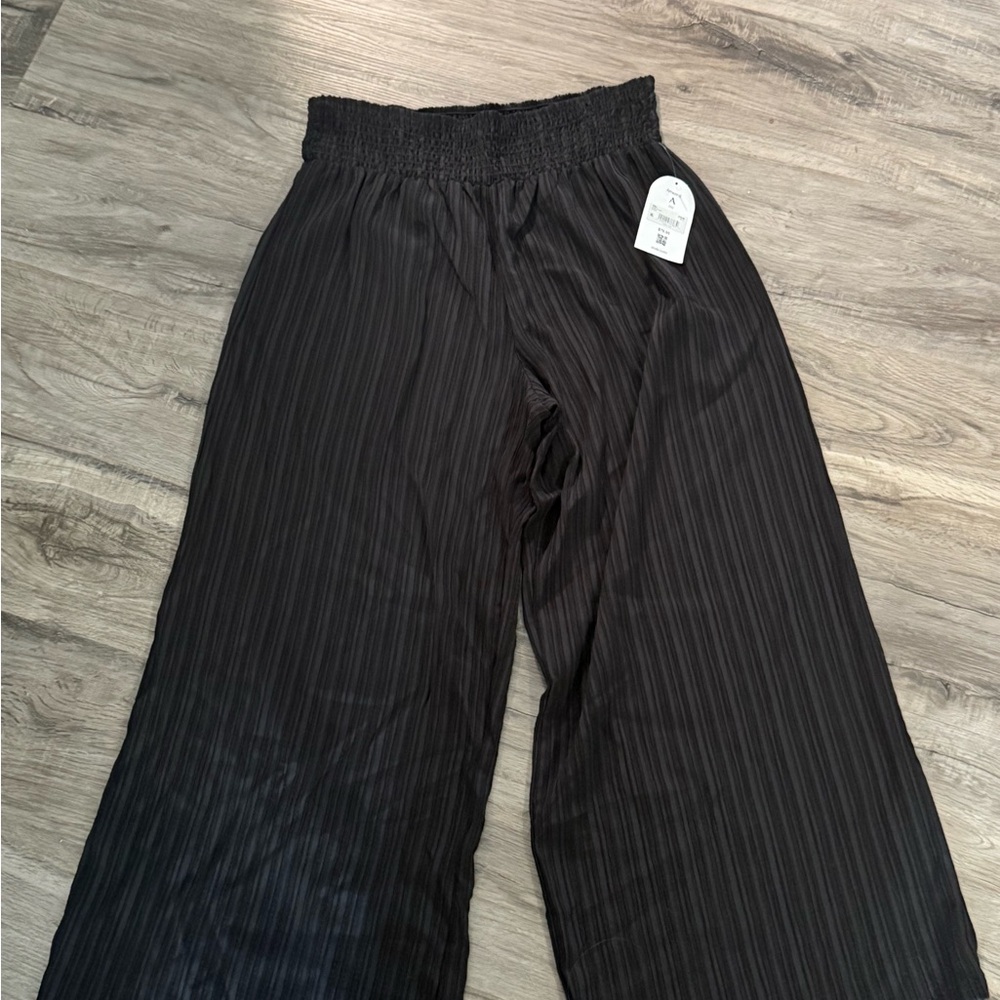 ARULA Black Striped Wide Leg Pants